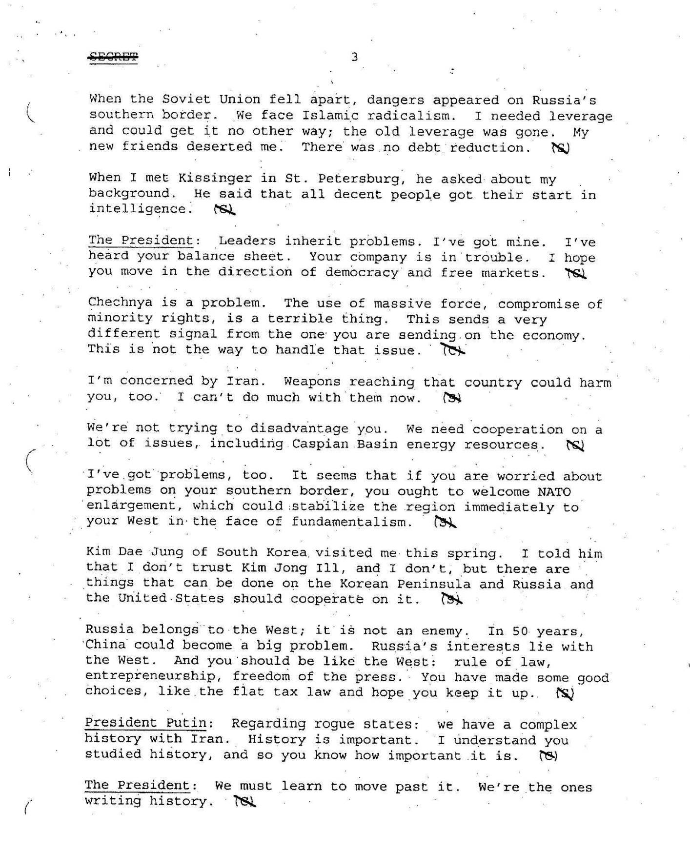 Разговор на Путин с Буш-младши, 2001 г. 